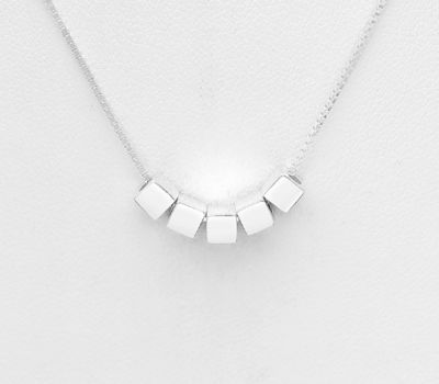 925 Sterling Silver Necklace Featuring Cubic Beads