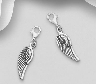 925 Sterling Silver Wings Charm