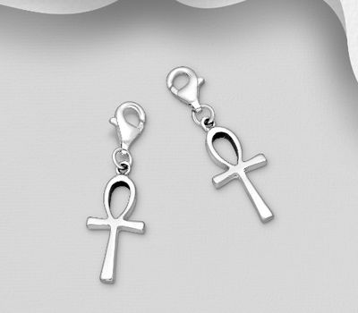 925 Sterling Silver Egyptian Cross Charm
