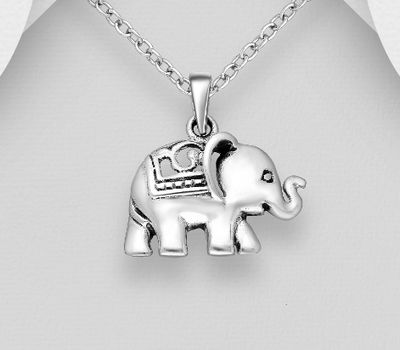 925 Sterling Silver Elephant Pendant
