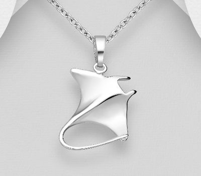 925 Sterling Silver Stingray Pendant