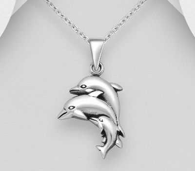 925 Sterling Silver Dolphin Pendant