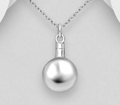 Malın səhifəsinə keç 925 Sterling Silver Keepsake Cremation Pendant, screw-on top. Hole size: 2.5 mm.