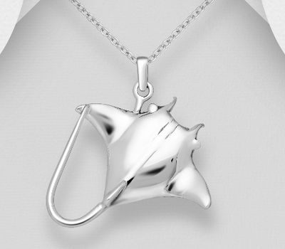 925 Sterling Silver Stingray Pendant