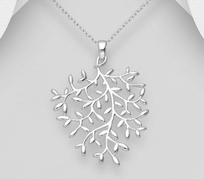 Malın səhifəsinə keç 925 Sterling Silver Leaf Pendant