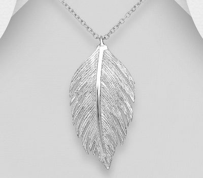 925 Sterling Silver Feather Pendant