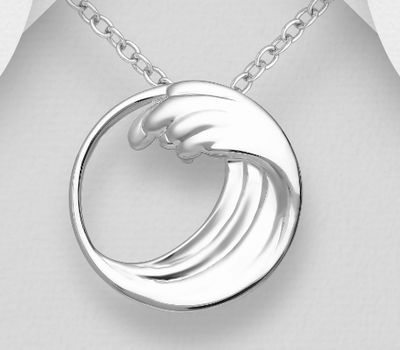 925 Sterling Silver Wave Pendant