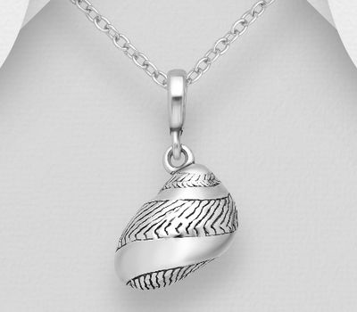 925 Sterling Silver Shell-Shaped Pendant