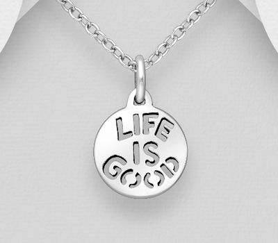 925 Sterling Silver Message Pendant, Engraved with 