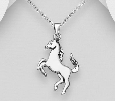 925 Sterling Silver Horse Pendant