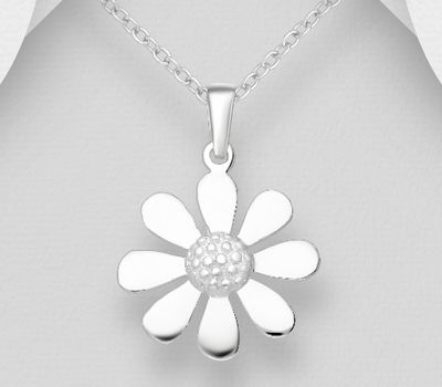 925 Sterling Silver Flower Pendant