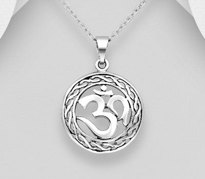 925 Sterling Silver Hindu Mantra Om Pendant