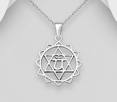 925 Sterling Silver Heart Chakra Pendant