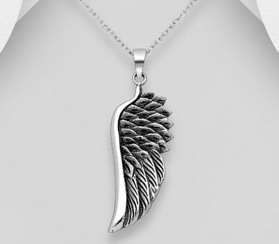 925 Sterling Silver Angel Wings Pendant