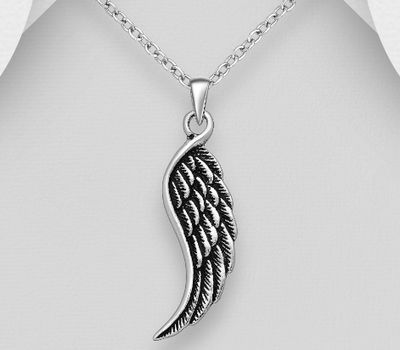 Şəkli böyütmək üçün tiklayın 925 Sterling Silver Angel Wings Pendant