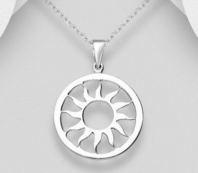 Şəkli böyütmək üçün tiklayın 925 Sterling Silver Sun Pendant