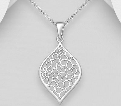 925 Sterling Silver Flower Pendant