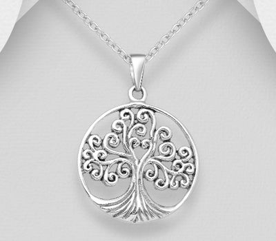 Şəkli böyütmək üçün tiklayın 925 Sterling Silver Tree of Life Pendant