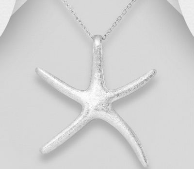 925 Sterling Silver Matt Starfish Pendant