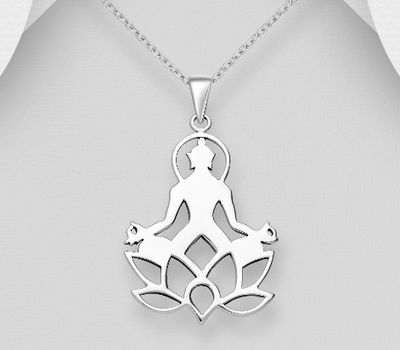 Malın səhifəsinə keç 925 Sterling Silver Chakra and Lotus Pendant