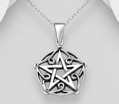 Şəkli böyütmək üçün tiklayın 925 Sterling Silver Oxidized Star Pendant