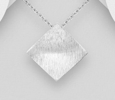 925 Sterling Silver Matt Rhombus Pendant