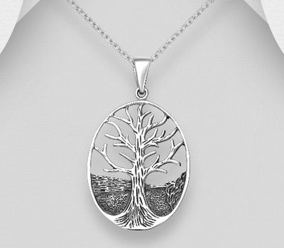 Şəkli böyütmək üçün tiklayın 925 Sterling Silver Tree Of Life Pendant