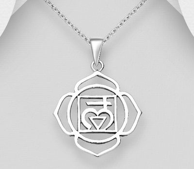 Malın səhifəsinə keç 925 Sterling Silver Root Chakra Pendant