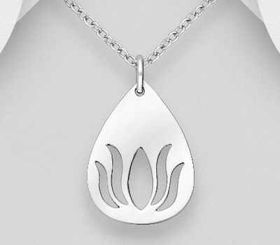 925 Sterling Silver Lotus Pendant