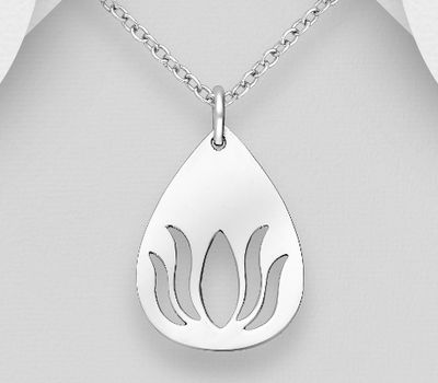 Şəkli böyütmək üçün tiklayın 925 Sterling Silver Lotus Pendant
