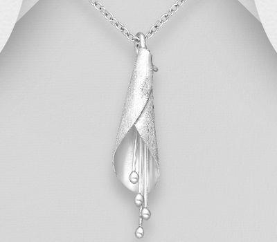 Şəkli böyütmək üçün tiklayın 925 Sterling Silver Matt Flower Pendant