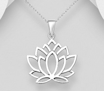 Şəkli böyütmək üçün tiklayın 925 Sterling Silver Lotus Pendant