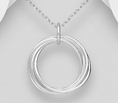 925 Sterling Silver Interlock Circles Pendant