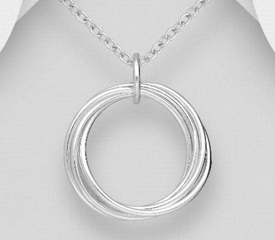 Şəkli böyütmək üçün tiklayın 925 Sterling Silver Interlock Circles Pendant
