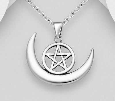 Malın səhifəsinə keç 925 Sterling Silver Moon And Star Pendant