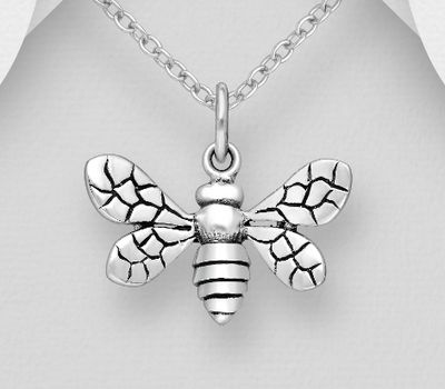925 Sterling Silver Oxidized Butterfly Pendant