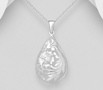 Şəkli böyütmək üçün tiklayın 925 Sterling Silver Flower Pendant