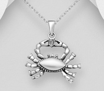Şəkli böyütmək üçün tiklayın 925 Sterling Silver Crab Pendant
