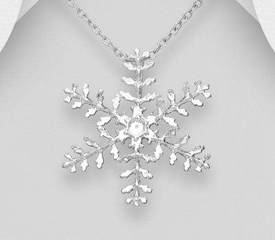 Şəkli böyütmək üçün tiklayın 925 Sterling Silver Snowflake Pendant