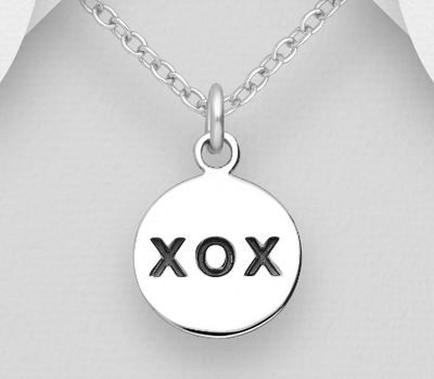 Şəkli böyütmək üçün tiklayın 925 Sterling Silver Message Pendant, Engraved with