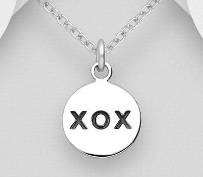 925 Sterling Silver Message Pendant, Engraved with 