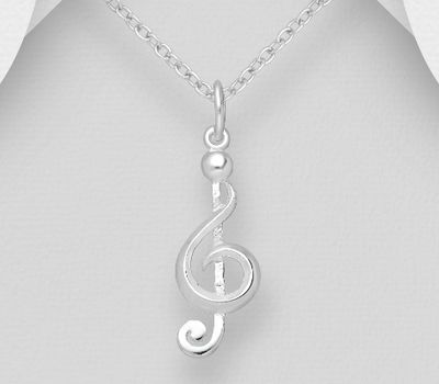 925 Sterling Silver Music Notes Pendant