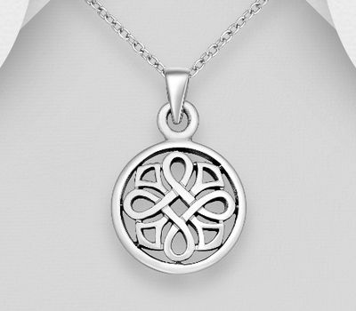 Şəkli böyütmək üçün tiklayın 925 Sterling Silver Oxidized Circle Pendant