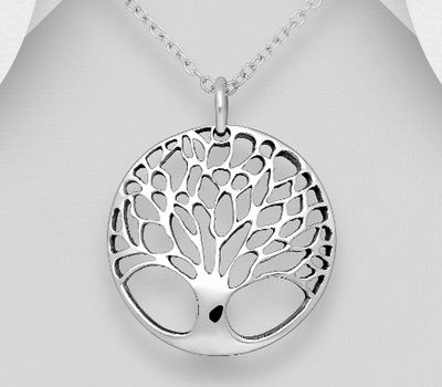 925 Sterling Silver Oxidized Tree Of Life Pendant