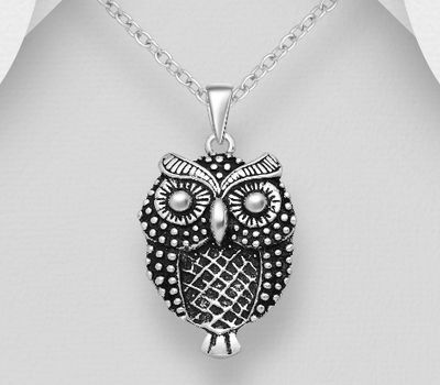 Şəkli böyütmək üçün tiklayın 925 Sterling Silver Owl Pendant