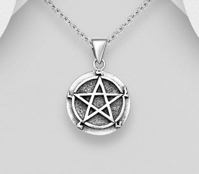 Şəkli böyütmək üçün tiklayın 925 Sterling Silver Oxidized Star Pendant