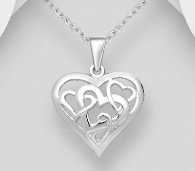 Malın səhifəsinə keç 925 Sterling Silver Heart Pendant