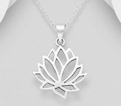 Şəkli böyütmək üçün tiklayın 925 Sterling Silver Lotus Pendant