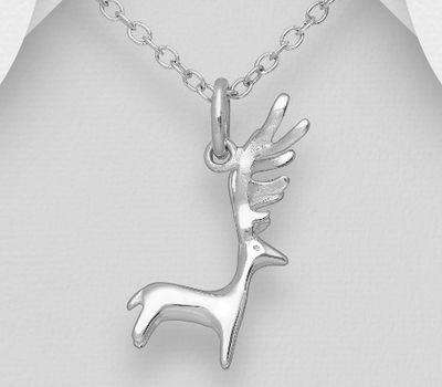 Şəkli böyütmək üçün tiklayın 925 Sterling Silver Deer Pendant