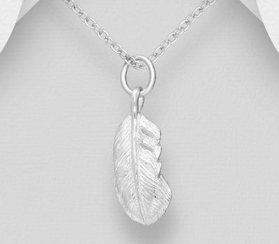 Şəkli böyütmək üçün tiklayın 925 Sterling Silver Feather Pendant